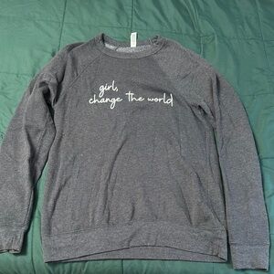 Gray Women's Sweatshirt with Inspirational Text